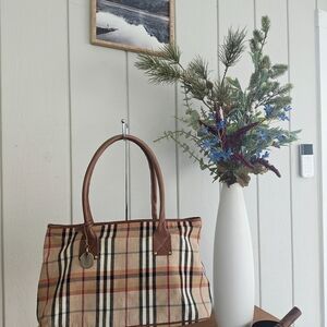 Burberry Checkered Tan and Brown Women's Bag